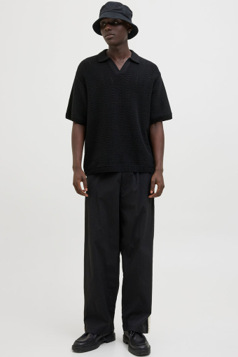 Aros Knit Easter SS Crochet Polo Black