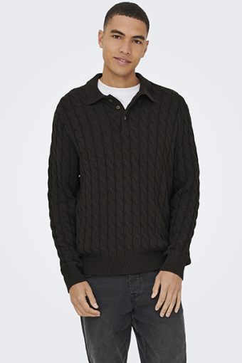 Kicker Cabel Polo Knit Demitasse