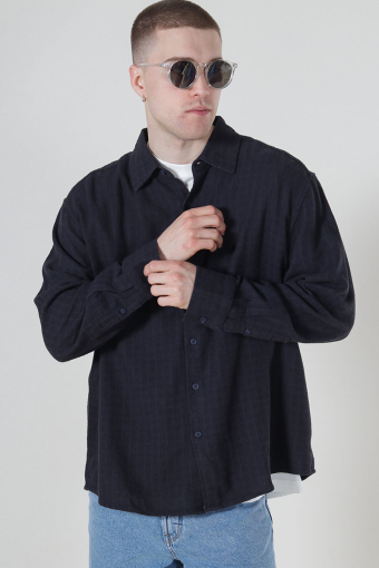 Latham LS Linen Structure Hemd Dark Navy
