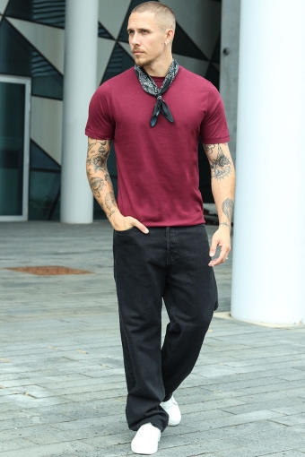 Organic Bazo Tee Burgundy