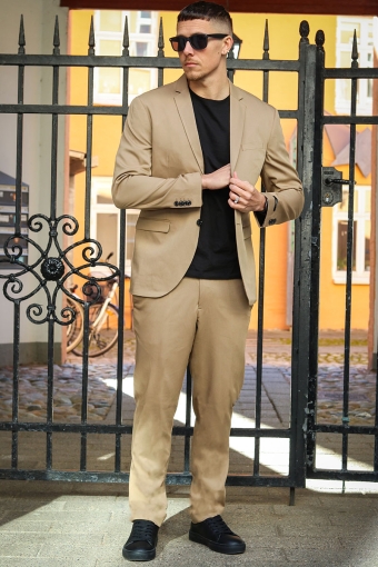 Premium Franco Slim Fit Anzug Petrified Oak