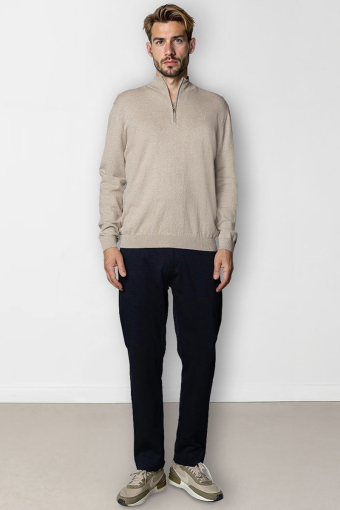Claude half zip knit Ecru Melange