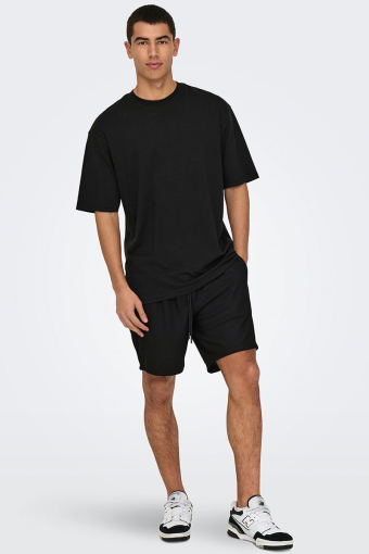 Tel Regular Plizze Shorts Black