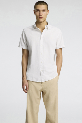 Regular New Linen Hemd SS Pure Cashmere Thin Stripe