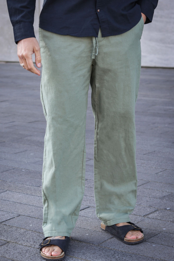 Sinus Loose Cotton Linen Pants Sea Spray