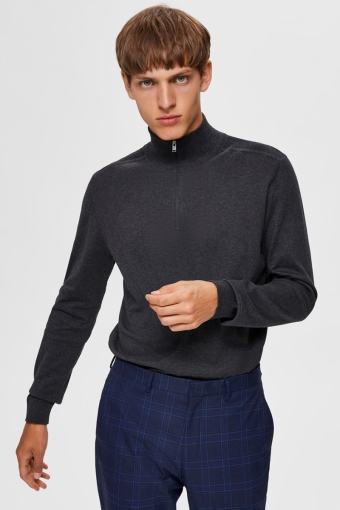 Berg Half Zip Knit Antracit Melange