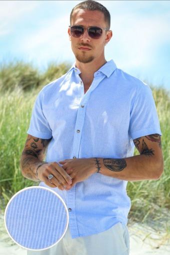Summer Hemd SS Cashmere Blue Stripe