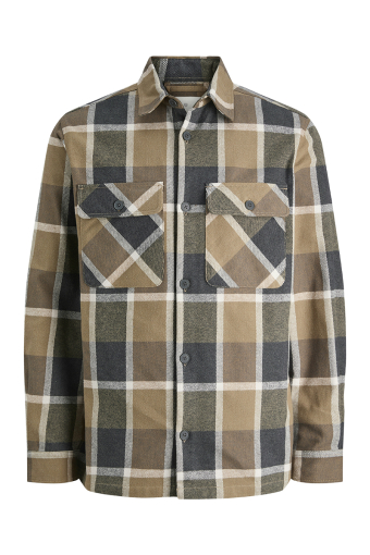 Rayle Melange Check LS Overshirt Malt Ball