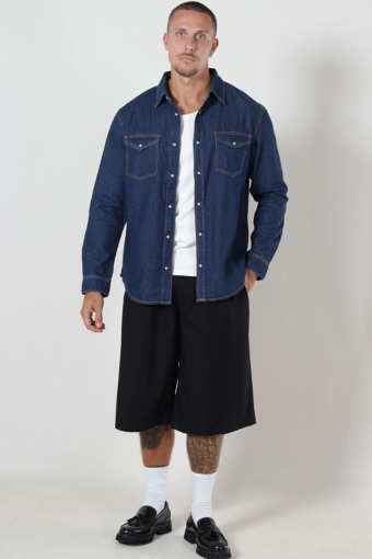 Bane Regular Fit Denim Hemd Dark Blue Denim