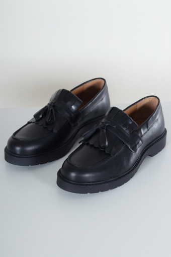 Tim Leather Kiltie Loafer Black