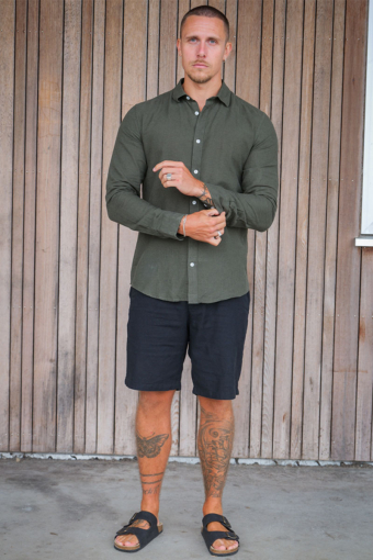 Caiden LS Linen Hemd Kambaba