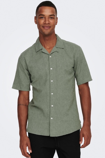 Caiden SS Resort Linen Hemd Swamp