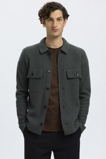 Nealy LS Knit Cardigan Deep Forest