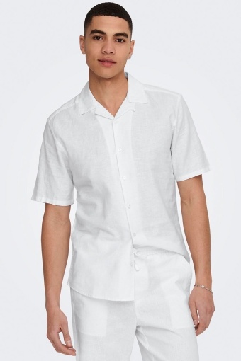 Caiden SS Resort Linen Hemd White