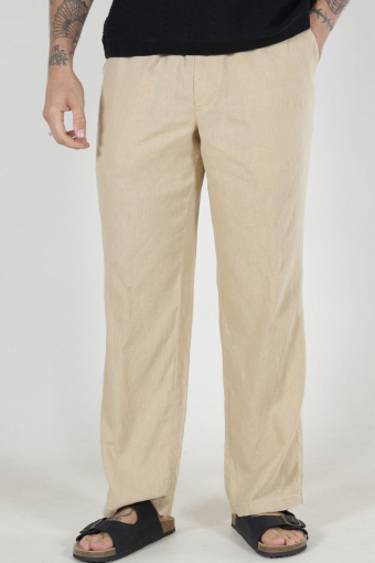 Allan Elsticated Wide Fit Linen Pants Curds & Whey