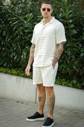 Braddock Regular SS Resort Waffle Hemd Egret