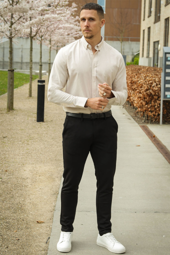 Oxford Stretch Plain L/S Sand Melange