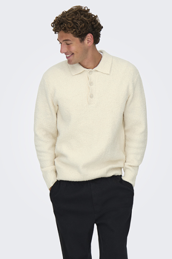 Dale Relaxed Fit Polo Knit Gardenia