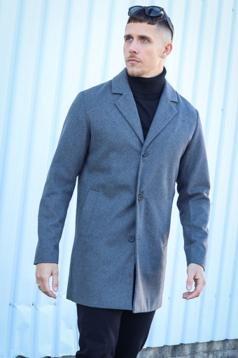 TOMMY WOOL COAT Grey Melange