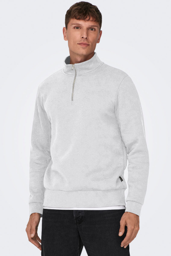 Ceres Half Zip Sweat Super Light Grey Melange