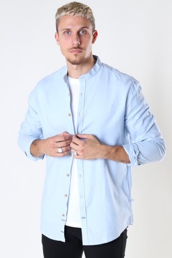 Dean Diego Cotton henley Hemd Light Blue