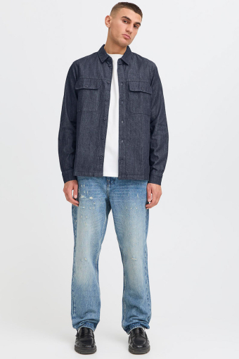 Rogue Woven LS Hemd Middle Blue Denim
