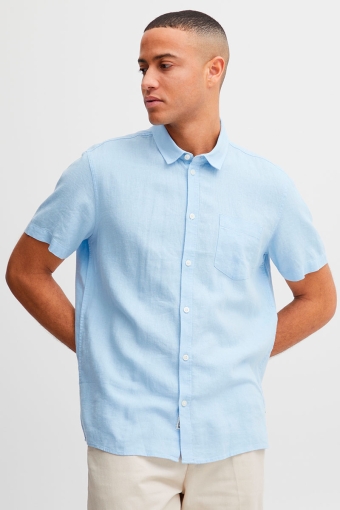 Allan SS Linen Hemd Chambray Blue