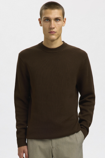 Dane LS Structure Knit Crew Neck Demitasse