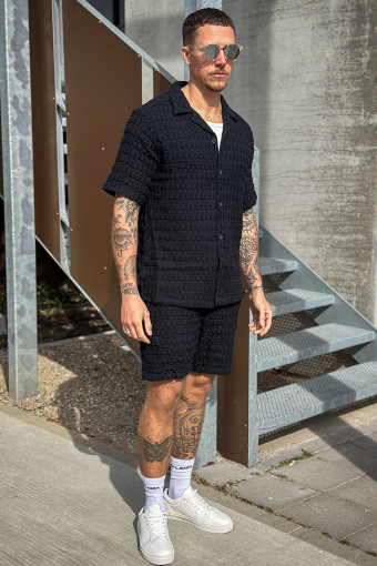 Braddock Regular SS Resort Waffle Hemd Jet Black