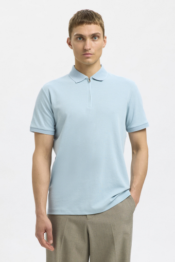 Fave Zip Polo SS Winter Sky