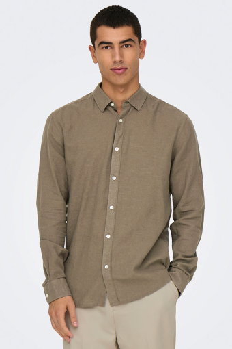Caiden LS Linen Hemd Fossil