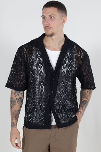 Novak Relax Resort SS Lace Hemd Black