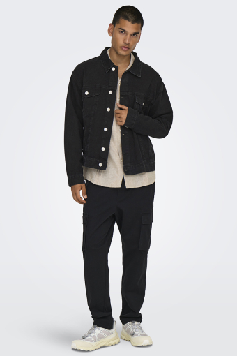 Just Denim Jacket Washed Black