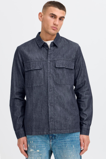 Rogue Woven LS Hemd Middle Blue Denim