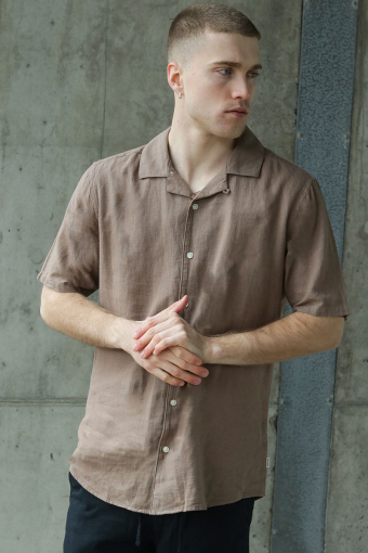 Caiden SS Resort Linen Hemd Fossil