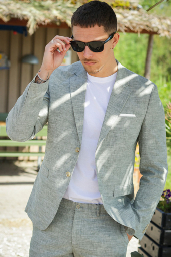 Riviera Linen Blazer Four Leaf Clover