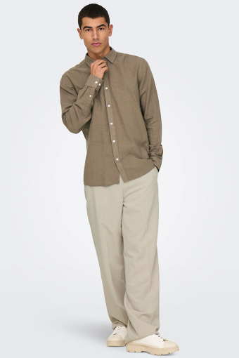 Caiden LS Linen Hemd Fossil