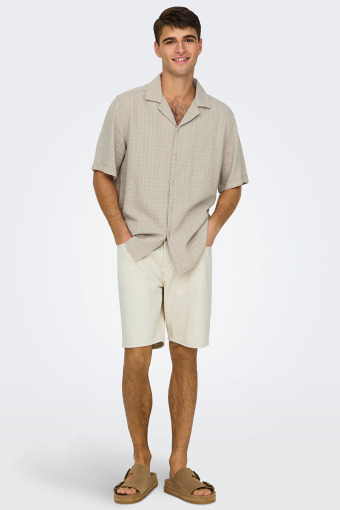 Latham Resort Linen Structure Hemd Silver Lining