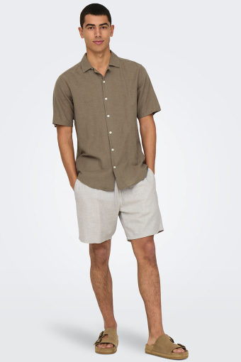 Caiden SS Resort Linen Hemd Fossil