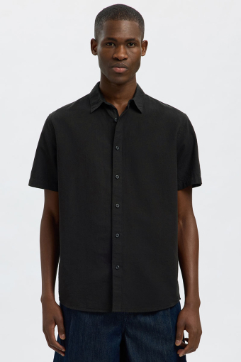 Regular Sun Linen Hemd SS Black