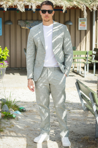 Riviera Linen Blazer Four Leaf Clover