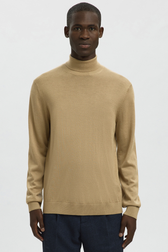 Tray LS Merino Knit Roll Neck Kelp