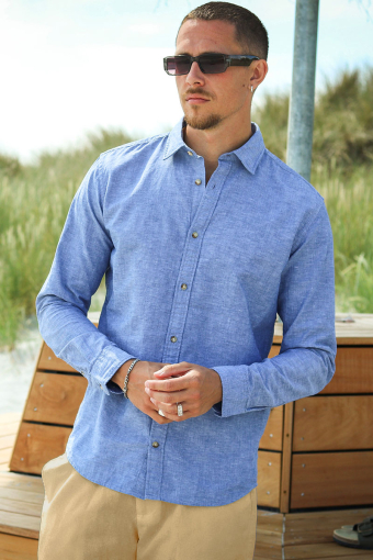 Summer Hemd LS Faded Denim