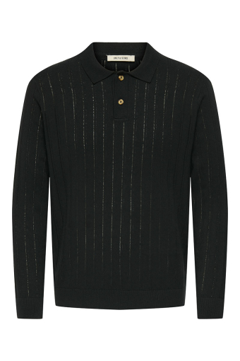 Kent Regular Fit Polo Knit LS Black