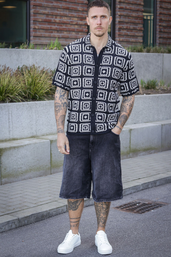 Bart Relax SS Knit Hemd Black