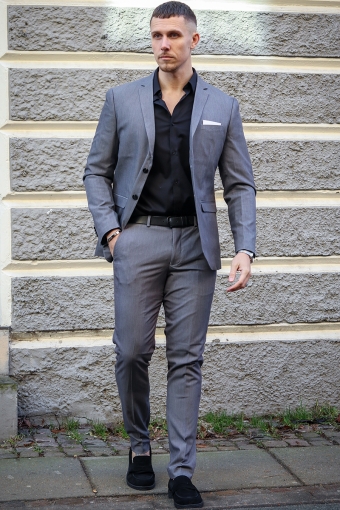 Premium Franco Slim Fit Blazer Light Grey Melange