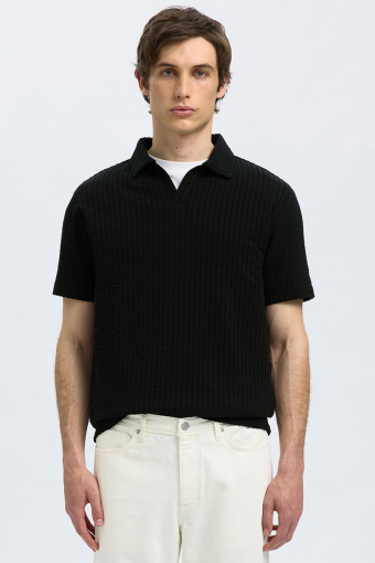 Blake Split Neck Regular Fit SS Polo Black