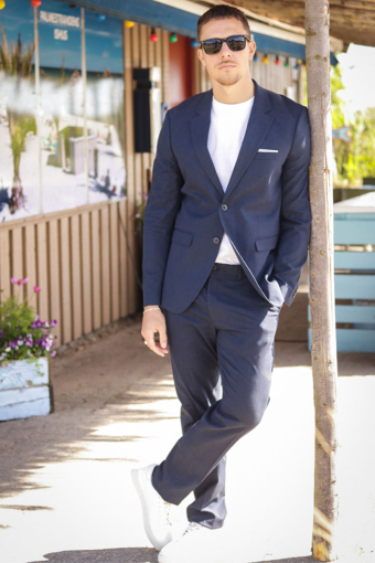 Riviera Linen Blazer Dark Navy