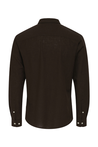 Caiden LS Linen Hemd Coffee Bean