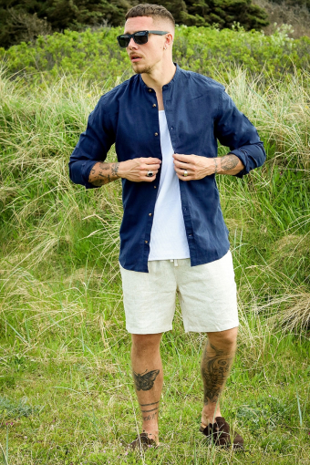 Summer Band Hemd LS Navy Blazer